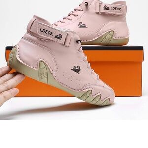 LDECK Women's Stylish Pink bootie Sneakers